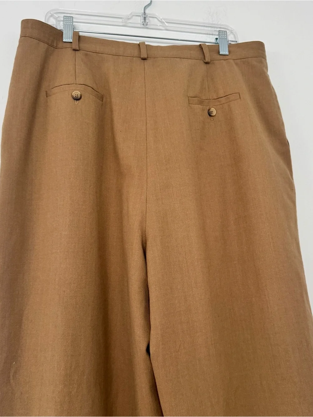 Vtg Jones New York Country Pants Size 18 Wool Blend Pleated Tan Brown 36x30